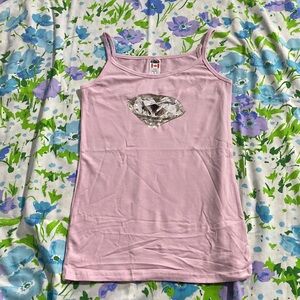 ACTUAL FLAWLESS DIAMOND LIGHT PINK TANK TOP STRAP WOMENS!